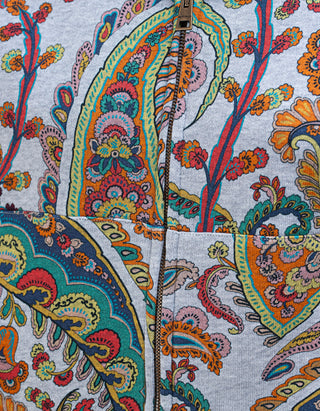 Gemusterter Zipper-Hoody Paisley