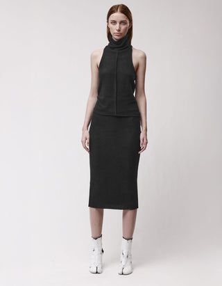 Fleece Midi-Rock mit elastischem Bund