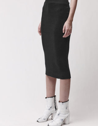 Fleece Midi-Rock mit elastischem Bund