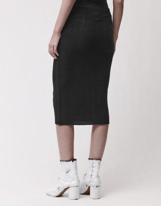Fleece Midi-Rock mit elastischem Bund