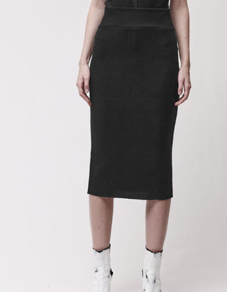 Fleece Midi-Rock mit elastischem Bund