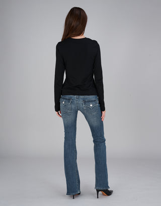 Low-Rise Bootcut-Jeans Arabella Joey Flare Flap