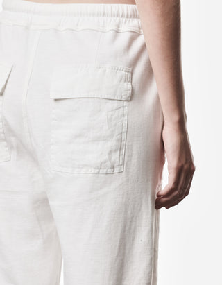 Cropped Straight-Leg Leinen-Mix Hose