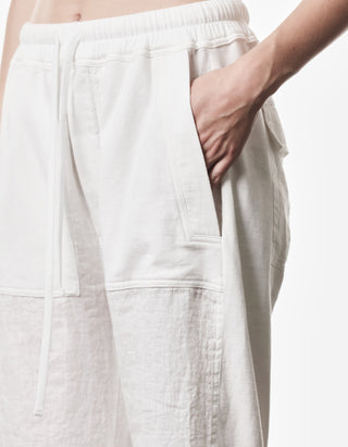 Cropped Straight-Leg Leinen-Mix Hose