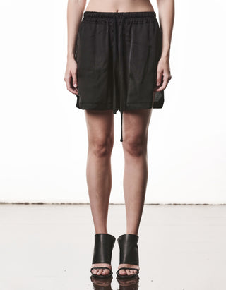 Satin-Shorts mit elastischem Bund