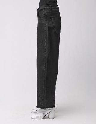 Coated Barrel-Leg Jeans