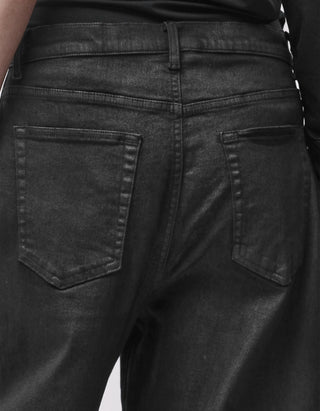 Coated Barrel-Leg Jeans