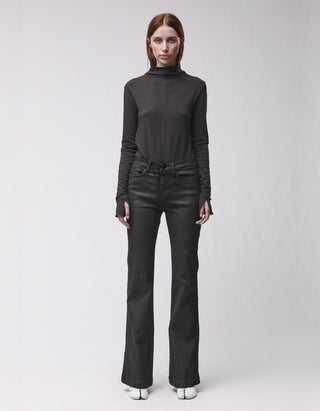 Coated Flare-Leg Jeans