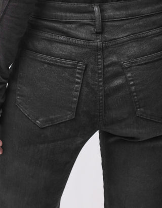 Coated Flare-Leg Jeans
