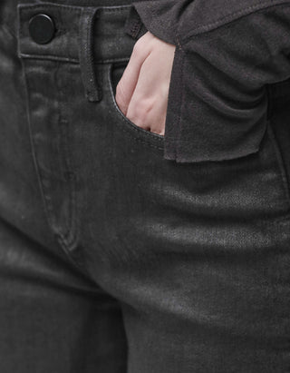 Coated Flare-Leg Jeans
