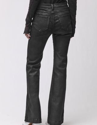 Coated Flare-Leg Jeans