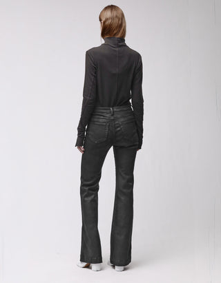 Coated Flare-Leg Jeans