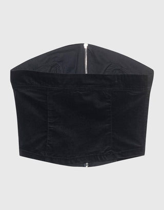 Samt-Bandeau-Top mit Zipper