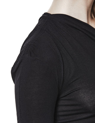 One Shoulder Longsleeve mit Raffung