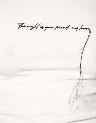 Longsleeve mit besticktem Wording und Faden-Detail