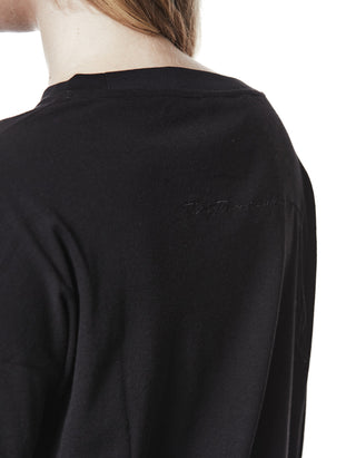 Oversize Longsleeve mit besticktem Wording und Faden-Detail