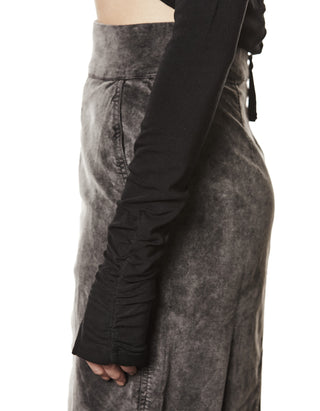 Cropped Longsleeve mit Raffung