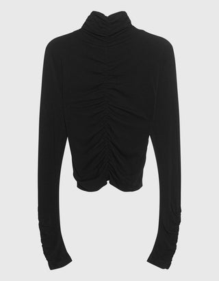 Cropped Longsleeve mit Raffung
