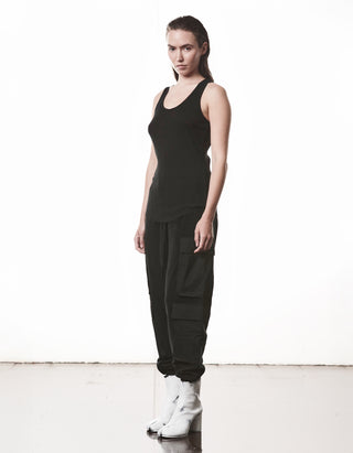 Geripptes Baumwoll-Leinen Tanktop