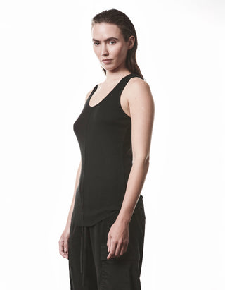 Geripptes Baumwoll-Leinen Tanktop