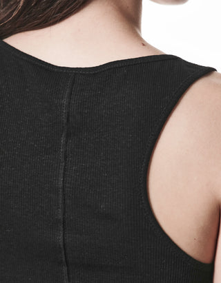 Geripptes Baumwoll-Leinen Tanktop