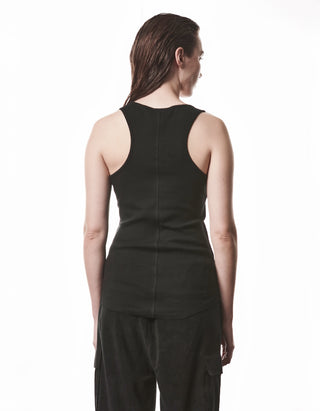 Geripptes Baumwoll-Leinen Tanktop