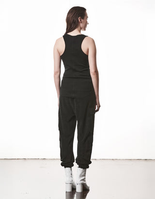 Geripptes Baumwoll-Leinen Tanktop