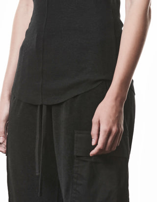 Geripptes Baumwoll-Leinen Tanktop