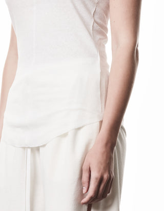 Geripptes Baumwoll-Leinen Tanktop