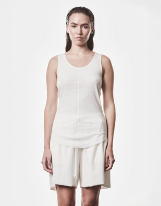 Geripptes Baumwoll-Leinen Tanktop