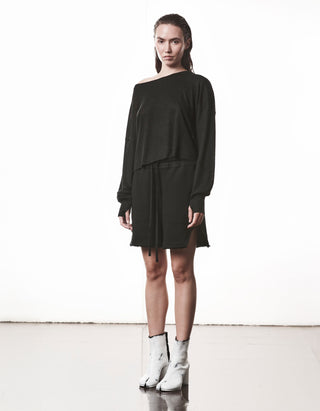 Boat Neck Leinen-Mix Longsleeve