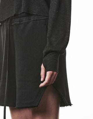 Boat Neck Leinen-Mix Longsleeve