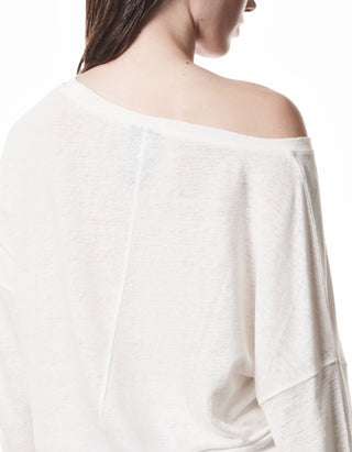 Boat Neck Leinen-Mix Longsleeve