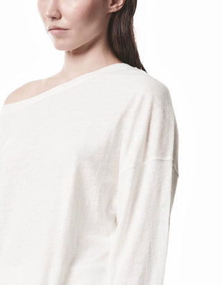 Boat Neck Leinen-Mix Longsleeve