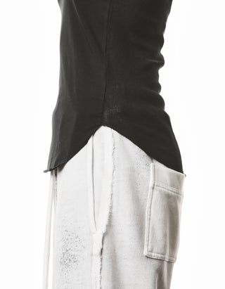 Baumwoll-Leinen-Mix Tanktop mit Destroyed-Details