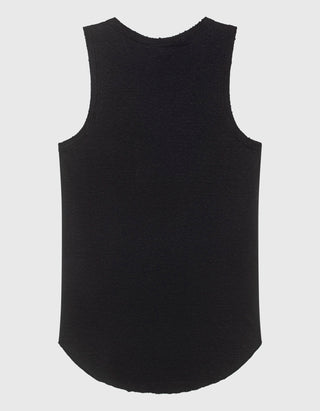 Baumwoll-Leinen-Mix Tanktop mit Destroyed-Details