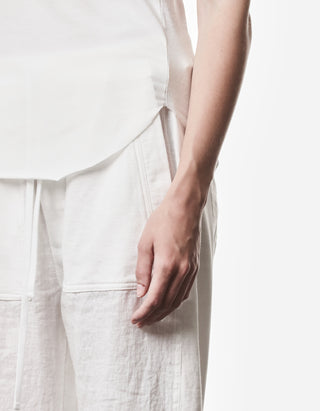 Baumwoll-Leinen-Mix Tanktop mit Destroyed-Details