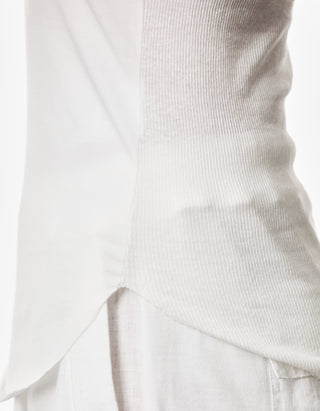 Baumwoll-Leinen-Mix Tanktop mit Destroyed-Details
