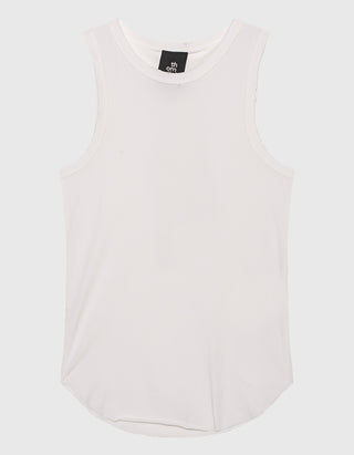 Baumwoll-Leinen-Mix Tanktop mit Destroyed-Details