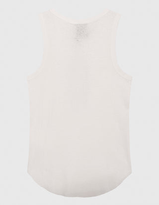 Baumwoll-Leinen-Mix Tanktop mit Destroyed-Details