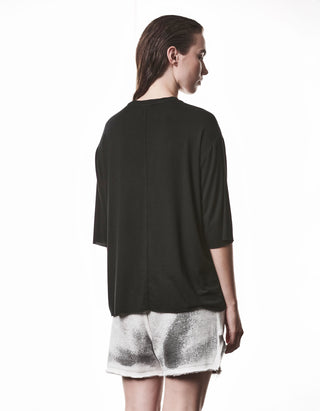 V-Neck T-Shirt Relaxed mit Seidenanteil