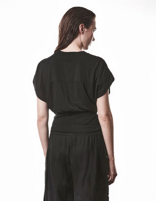 T-Shirt mit Raffung an der Schulter