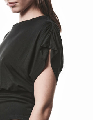 T-Shirt mit Raffung an der Schulter