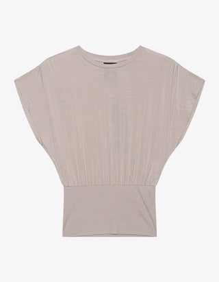 T-Shirt mit Raffung an der Schulter