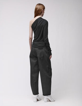 One-Shoulder-Longsleeve mit Raffungen