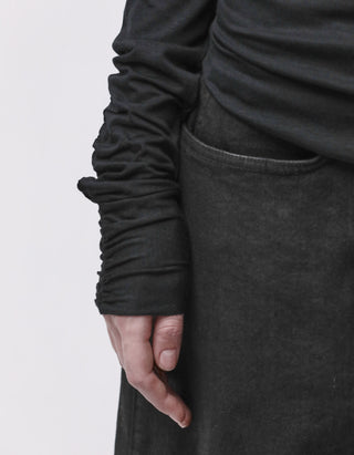 One-Shoulder-Longsleeve mit Raffungen