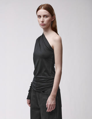 One-Shoulder-Longsleeve mit Raffungen