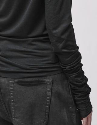 One-Shoulder-Longsleeve mit Raffungen