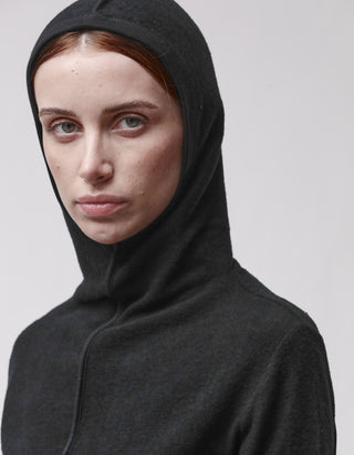 Fleece-Longsleeve mit Kapuze