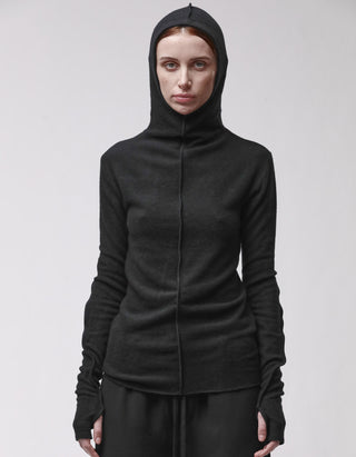 Fleece-Longsleeve mit Kapuze